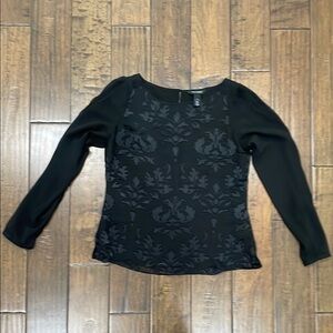 White House Black Market Fitted Graphic 3/4 Sleeve Blouse